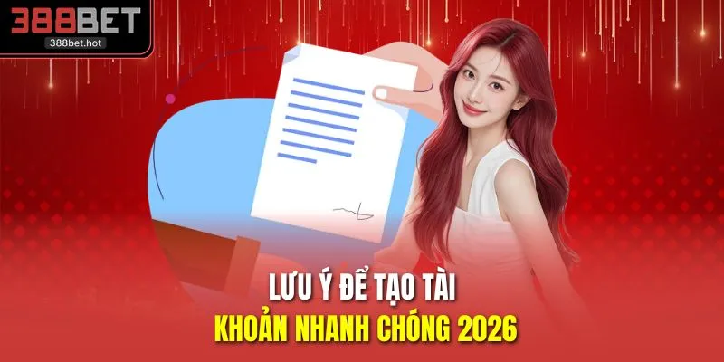 Lưu ý để tạo tài khoản nhanh chóng 2026